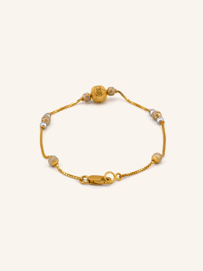 22ct Gold Two Tone Ball Bracelet