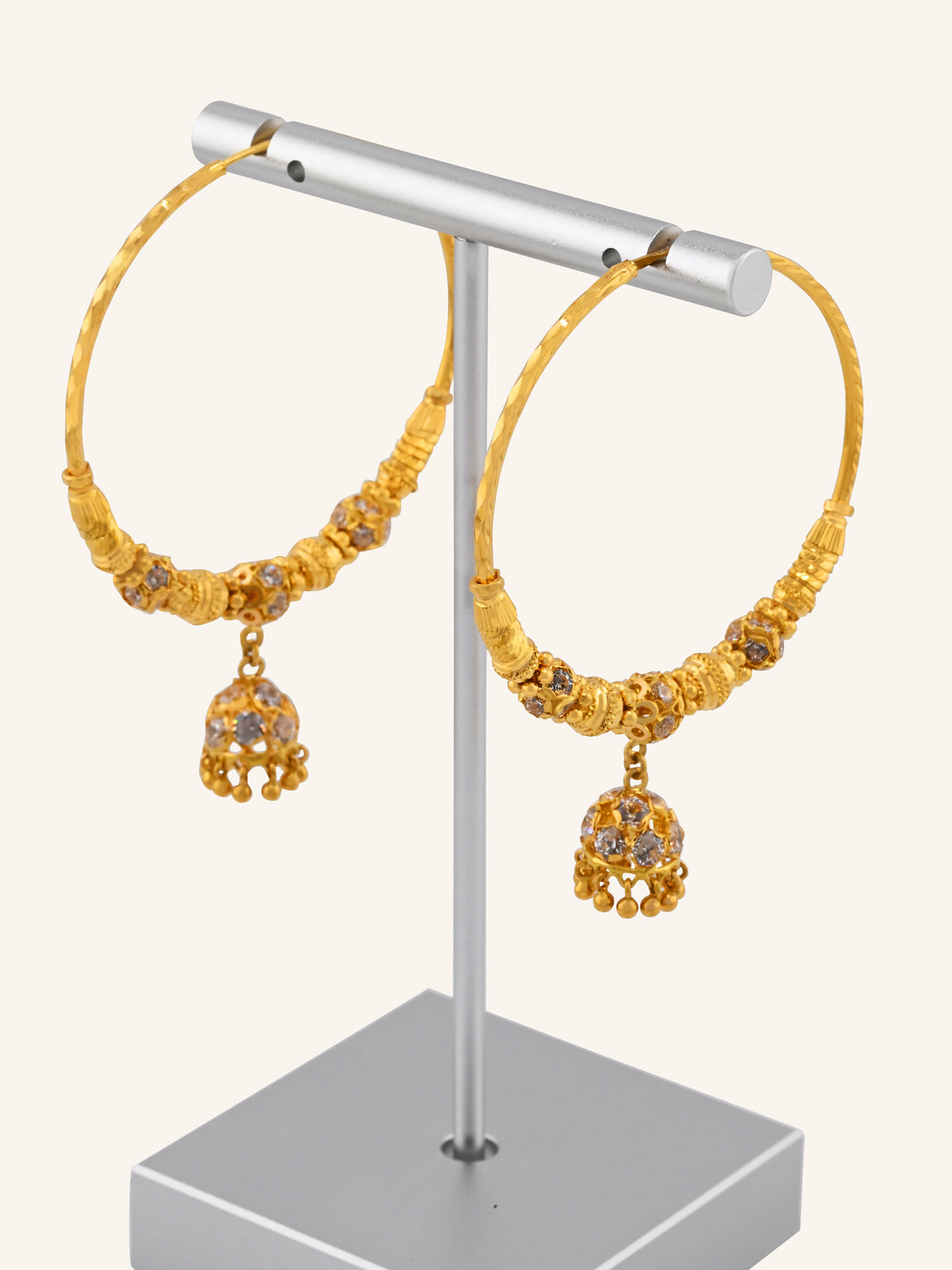 22ct Gold CZ Jhumki Bali