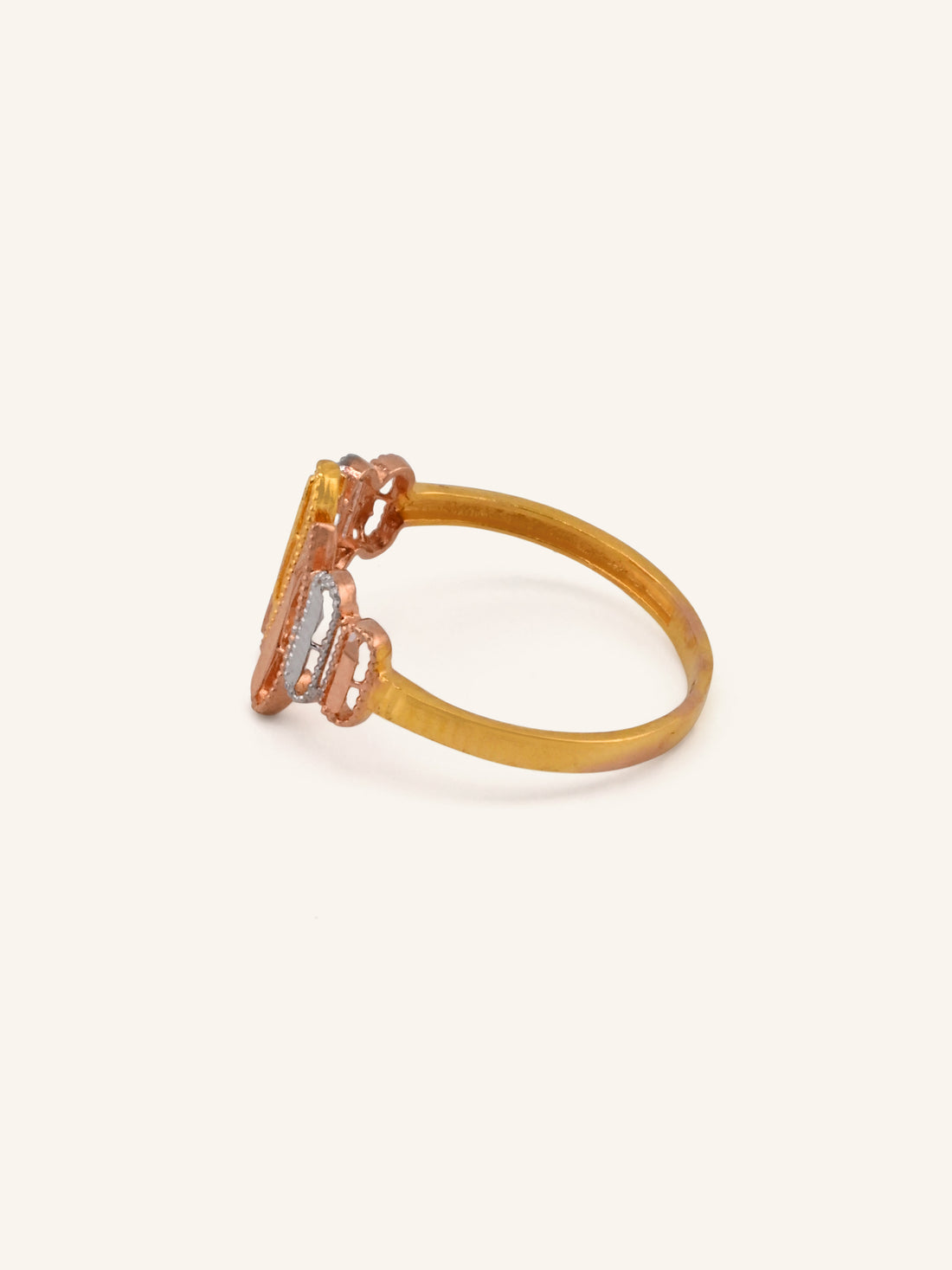 22ct Gold Three Tone Ladies Ring