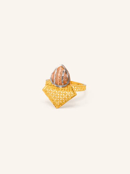 22ct Gold Three Tone Ladies Ring