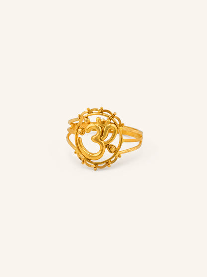 22ct Gold Om Ladies Ring