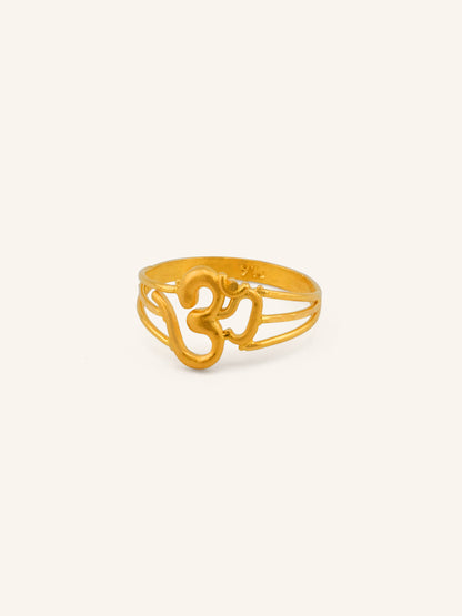 22ct Gold Om Ladies Ring