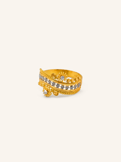 22ct Gold Two Tone Filigree Ring