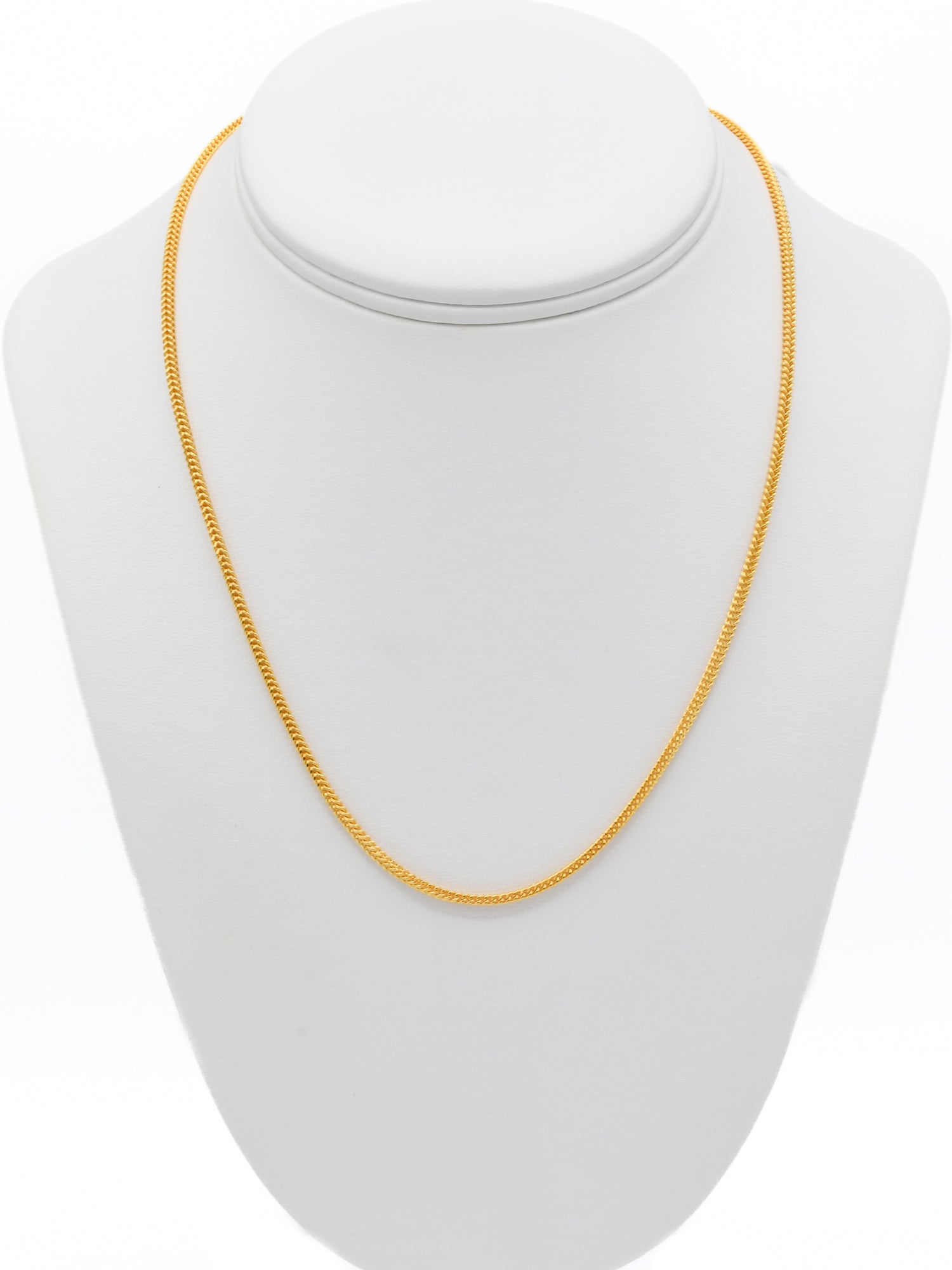 22ct Gold Hollow Foxtail Chain - 45 cm