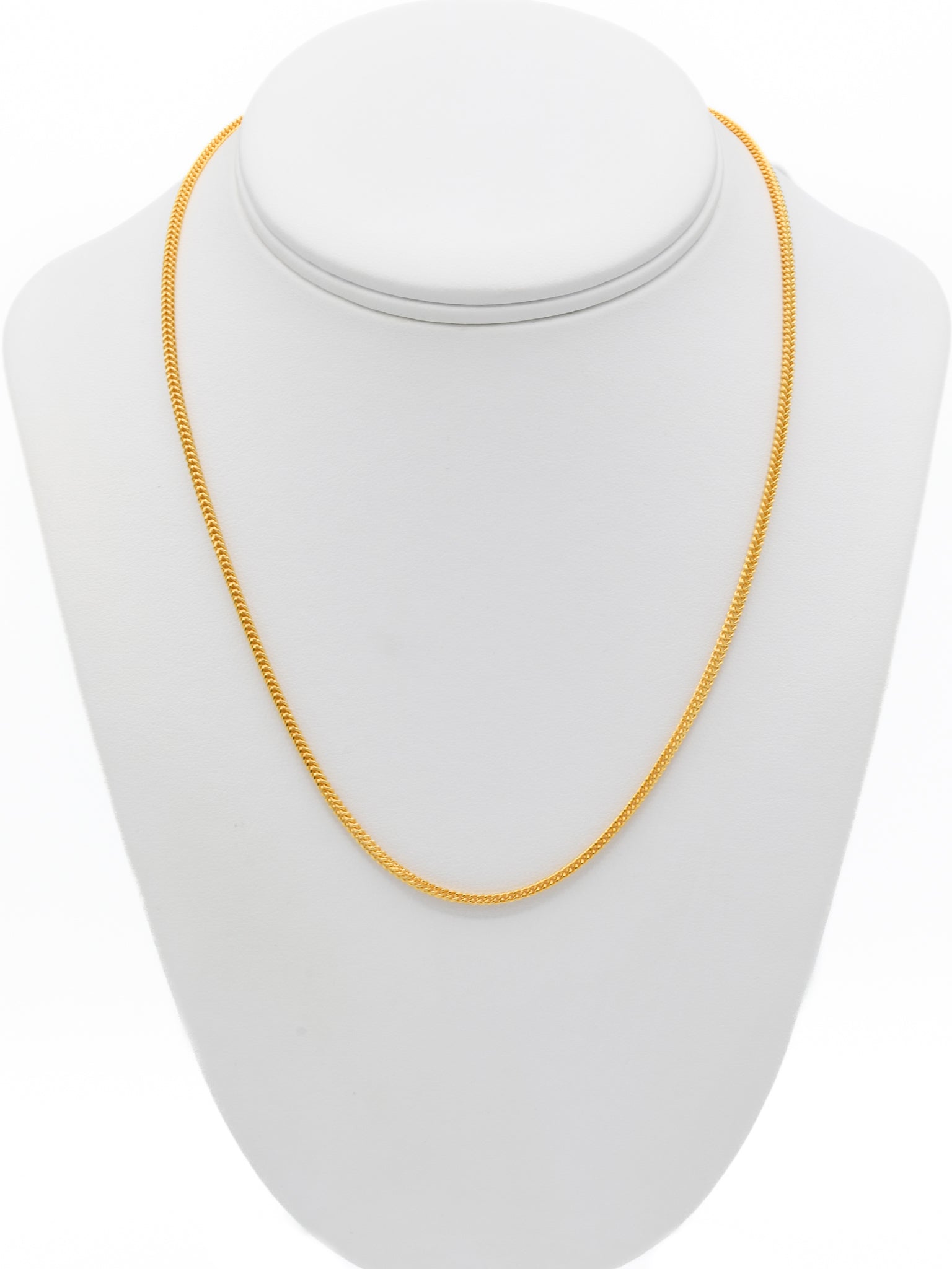 22ct Gold Hollow Foxtail Chain - 45 cm