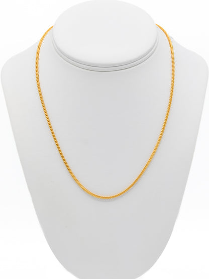 22ct Gold Hollow Foxtail Chain - 45 cm