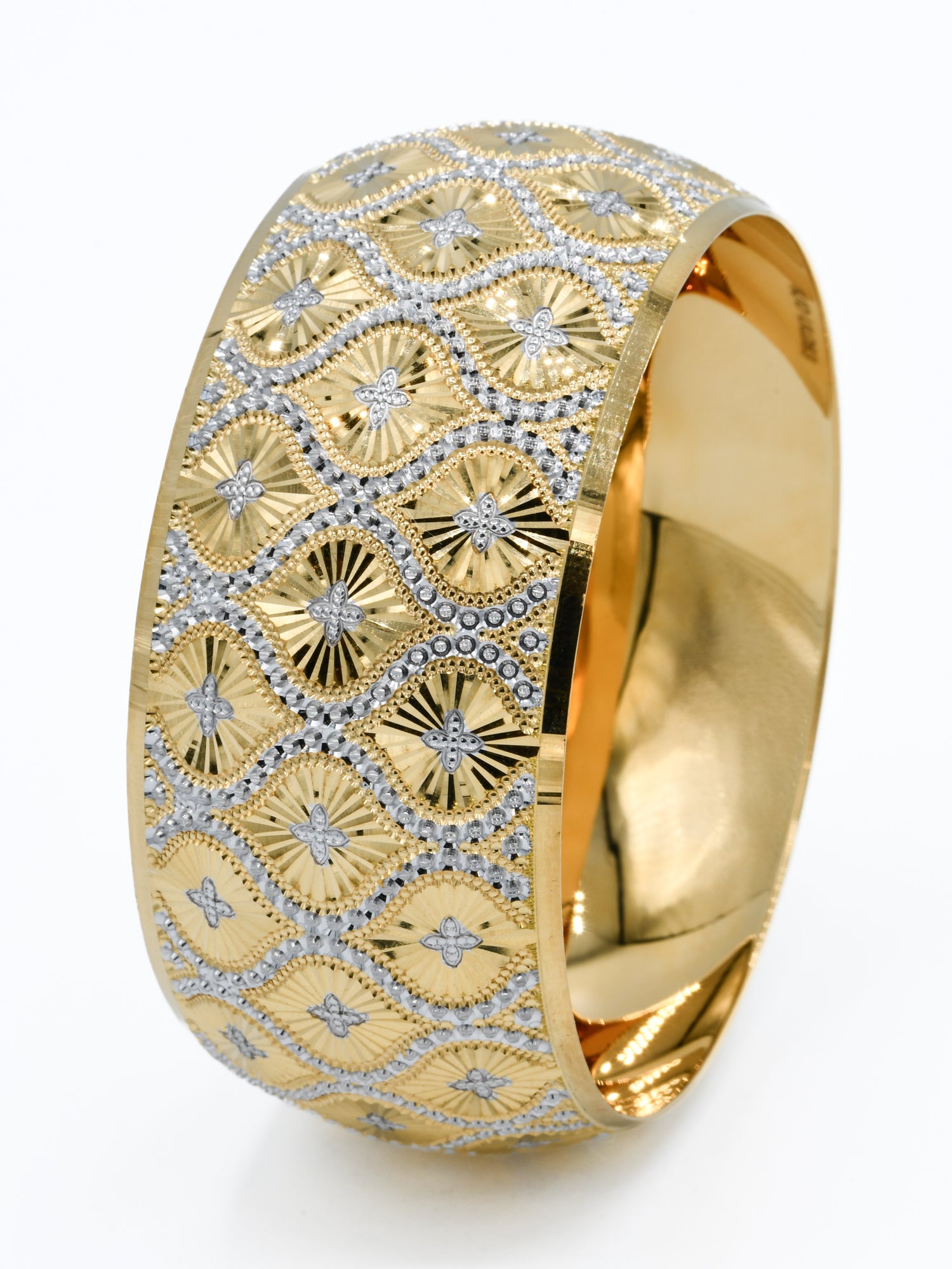 22ct Gold Two Tone 1 Piece Bangle