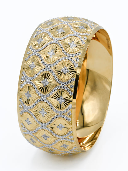 22ct Gold Two Tone 1 Piece Bangle