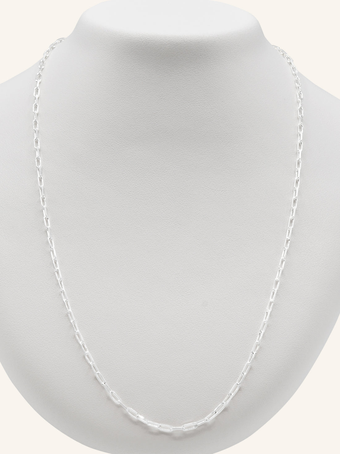 925 Sterling Silver Paperclip Chain 55 cm