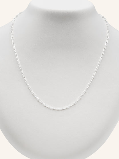 925 Sterling Silver Paperclip Chain 45 cm