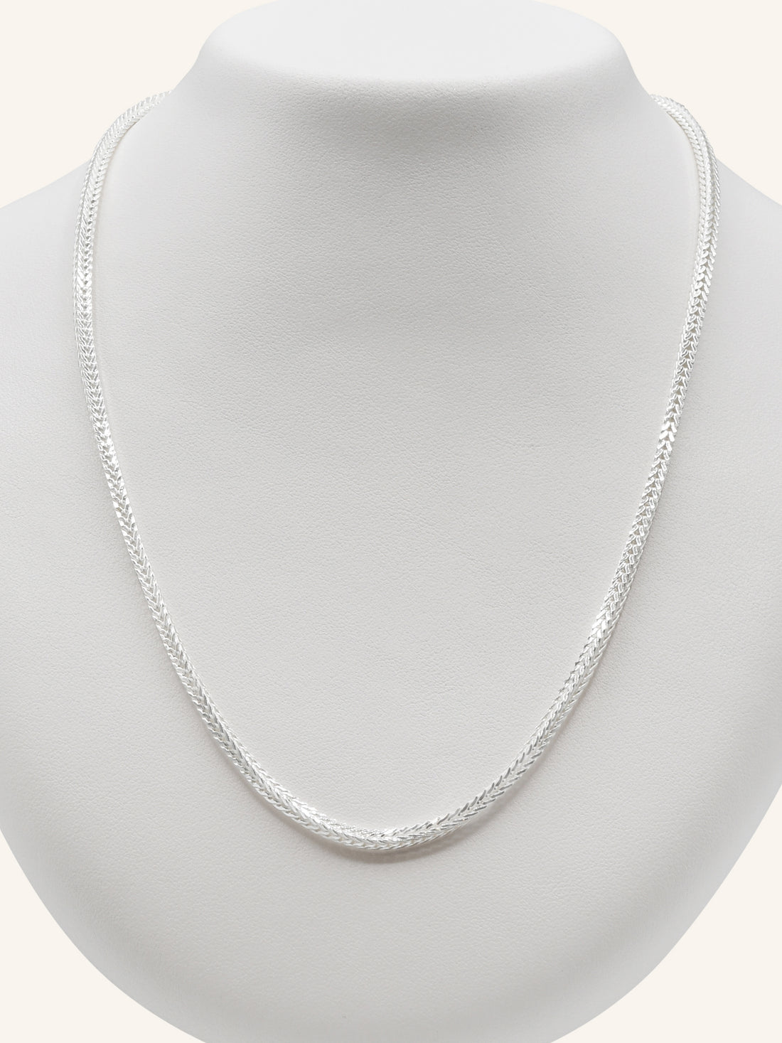 925 Sterling Silver Fox Tail Chain 50cm