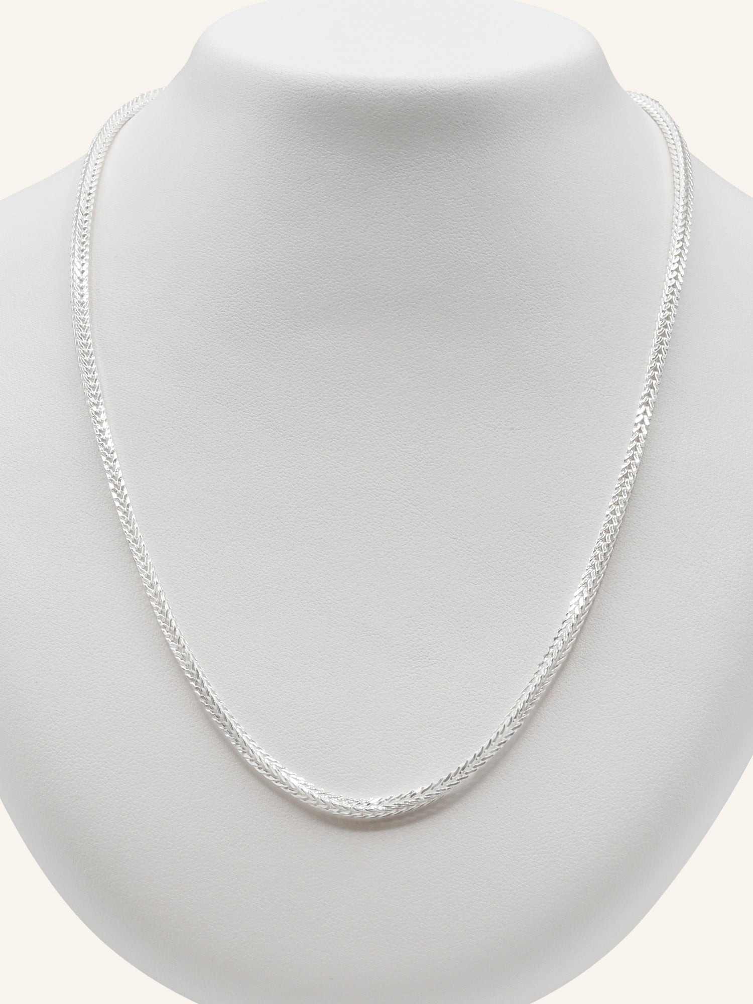 925 Sterling Silver Fox Tail Chain 50cm