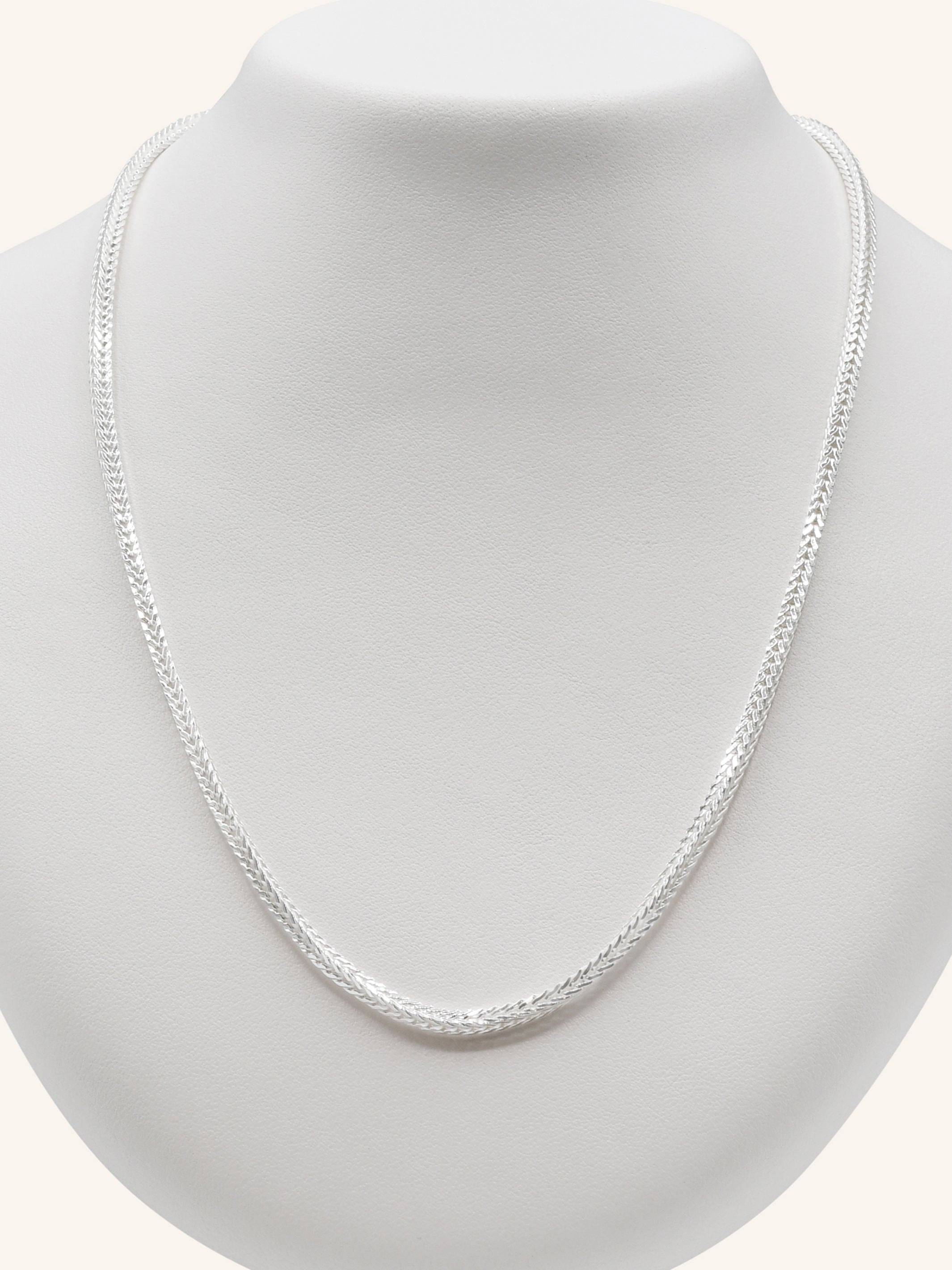 925 Sterling Silver Fox Tail Chain 50cm