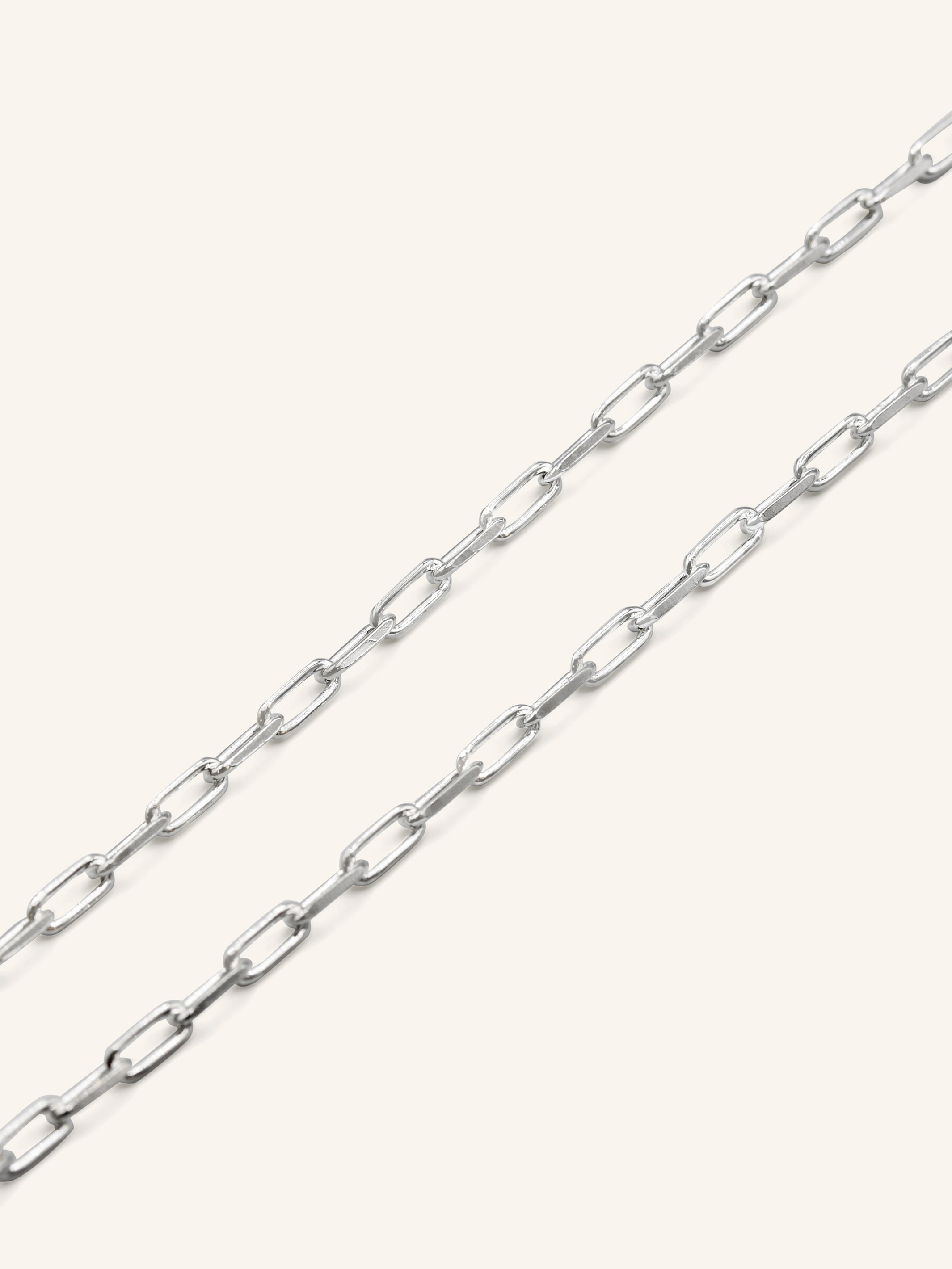 925 Sterling Silver Paperclip Chain 50cm