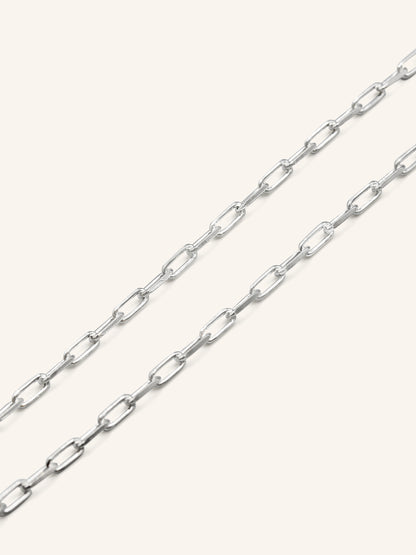 925 Sterling Silver Paperclip Chain 50cm