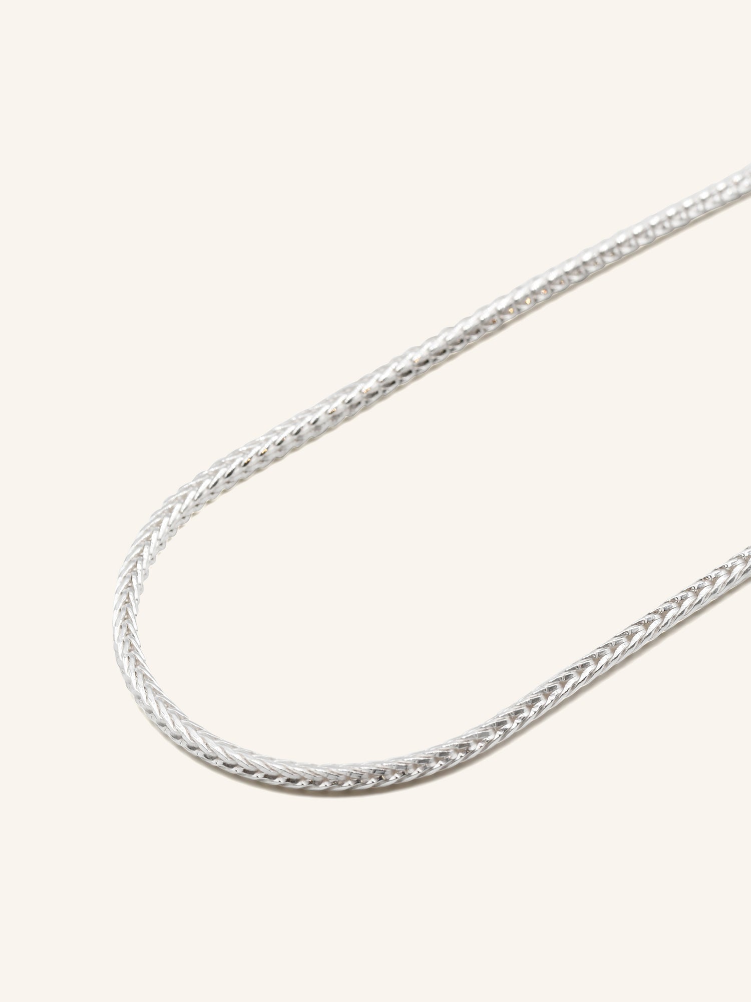 925 Sterling Silver Fox Tail Chain 55cm