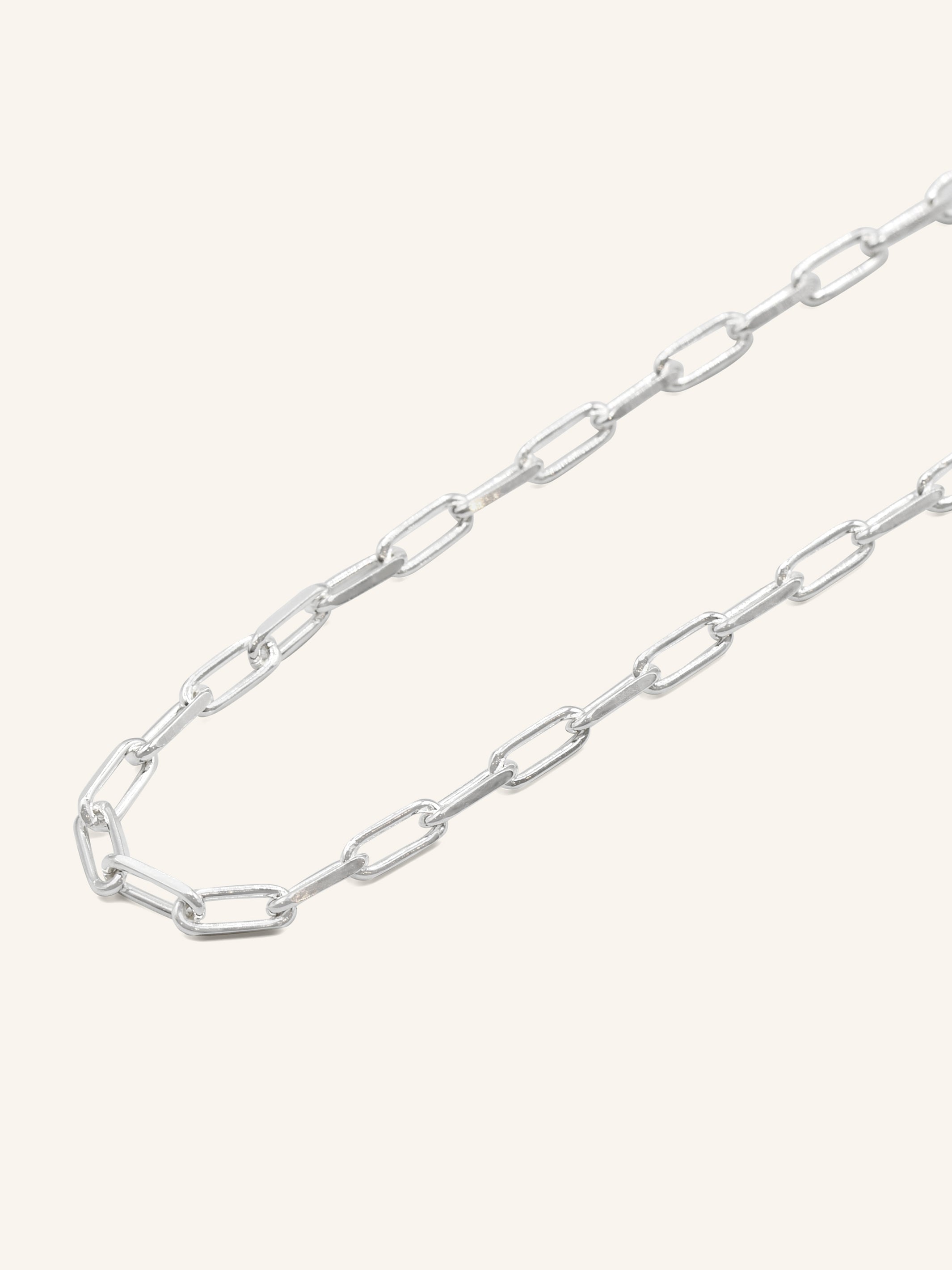 925 Sterling Silver Paperclip Chain 55 cm