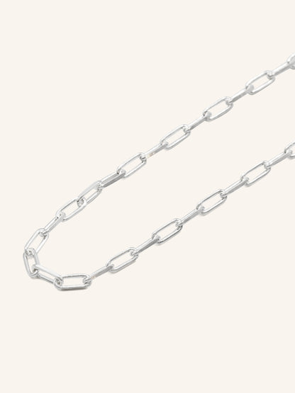 925 Sterling Silver Paperclip Chain 55 cm