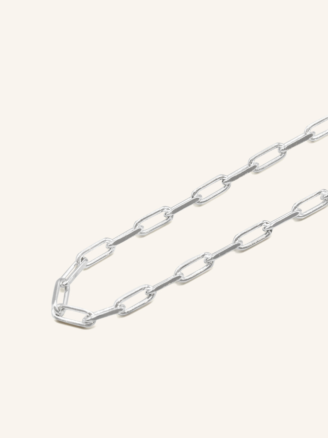 925 Sterling Silver Paperclip Chain 45 cm