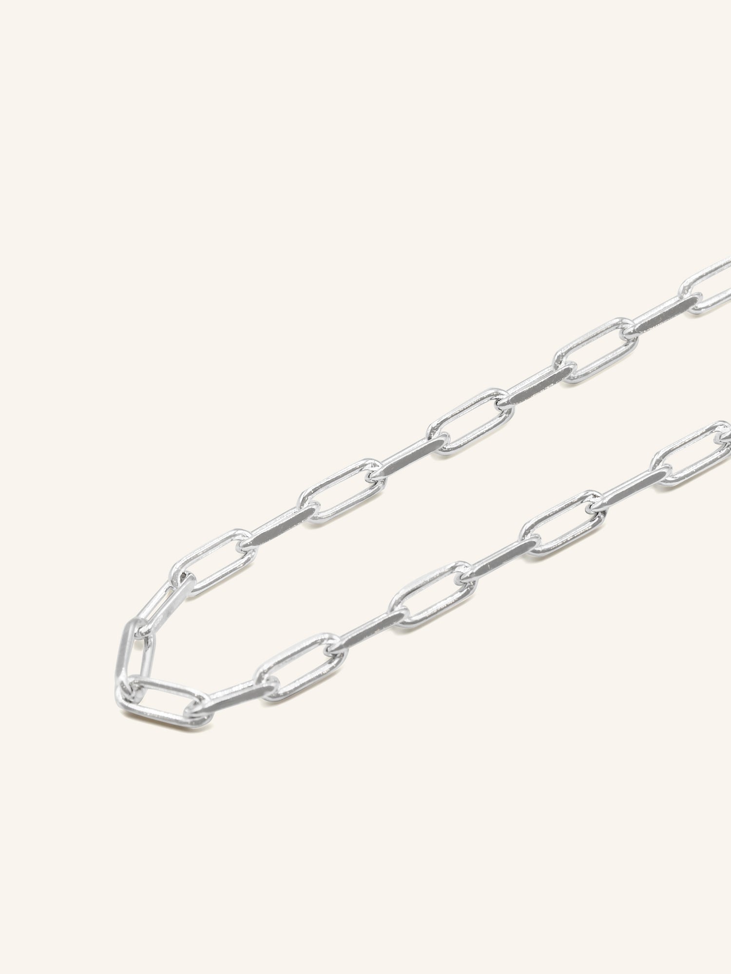 925 Sterling Silver Paperclip Chain 45 cm