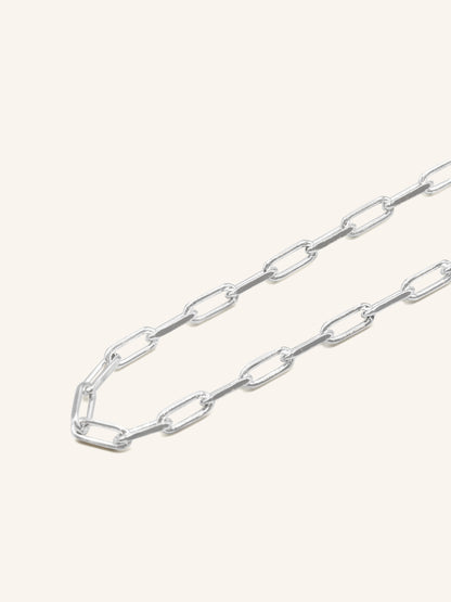 925 Sterling Silver Paperclip Chain 45 cm