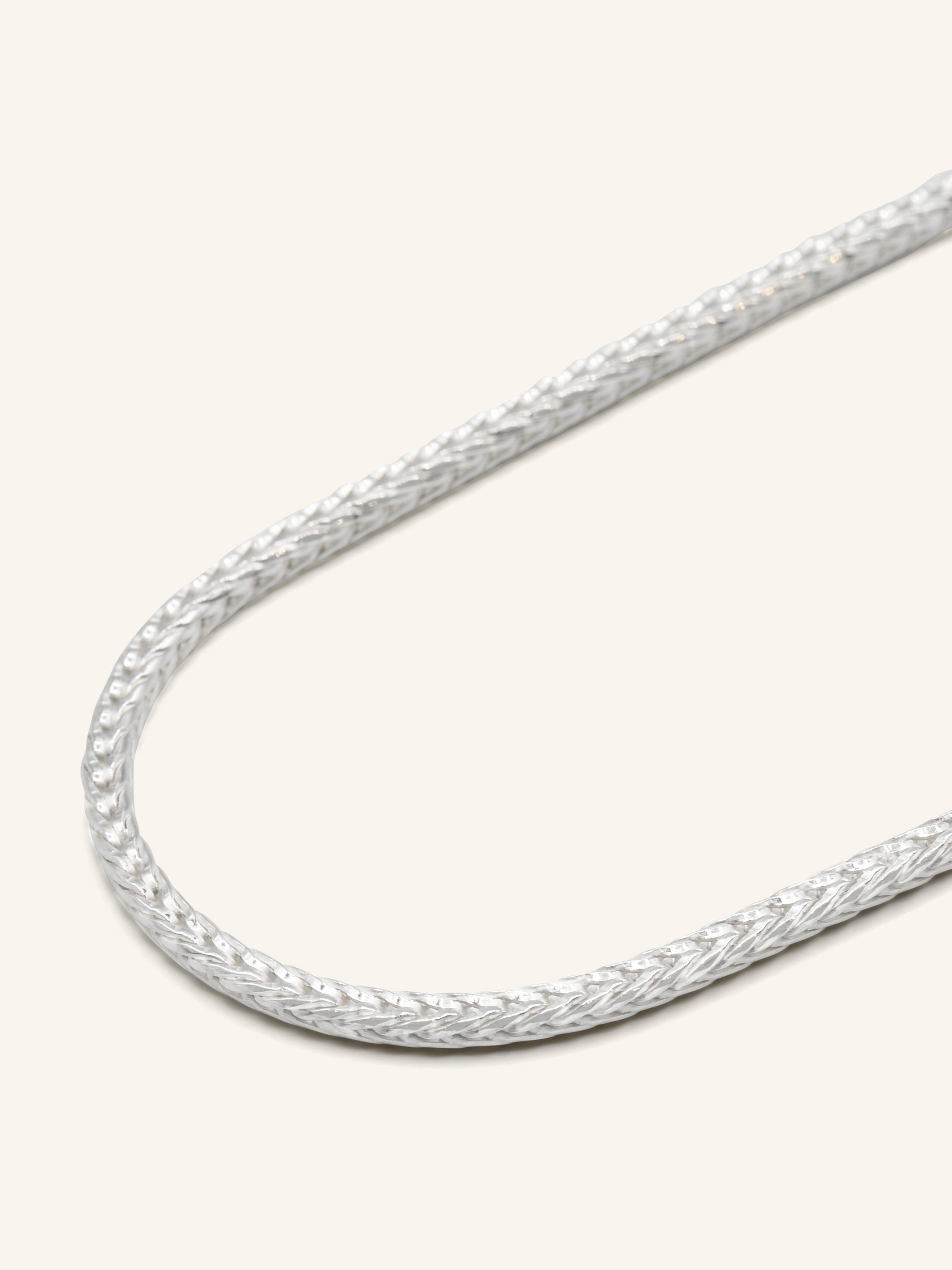 925 Sterling Silver Fox Tail  Chain 55cm