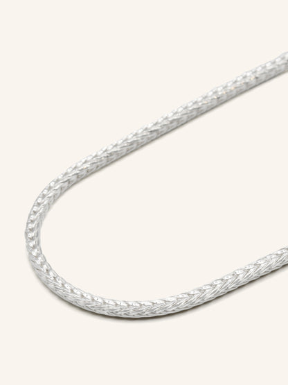 925 Sterling Silver Fox Tail  Chain 55cm
