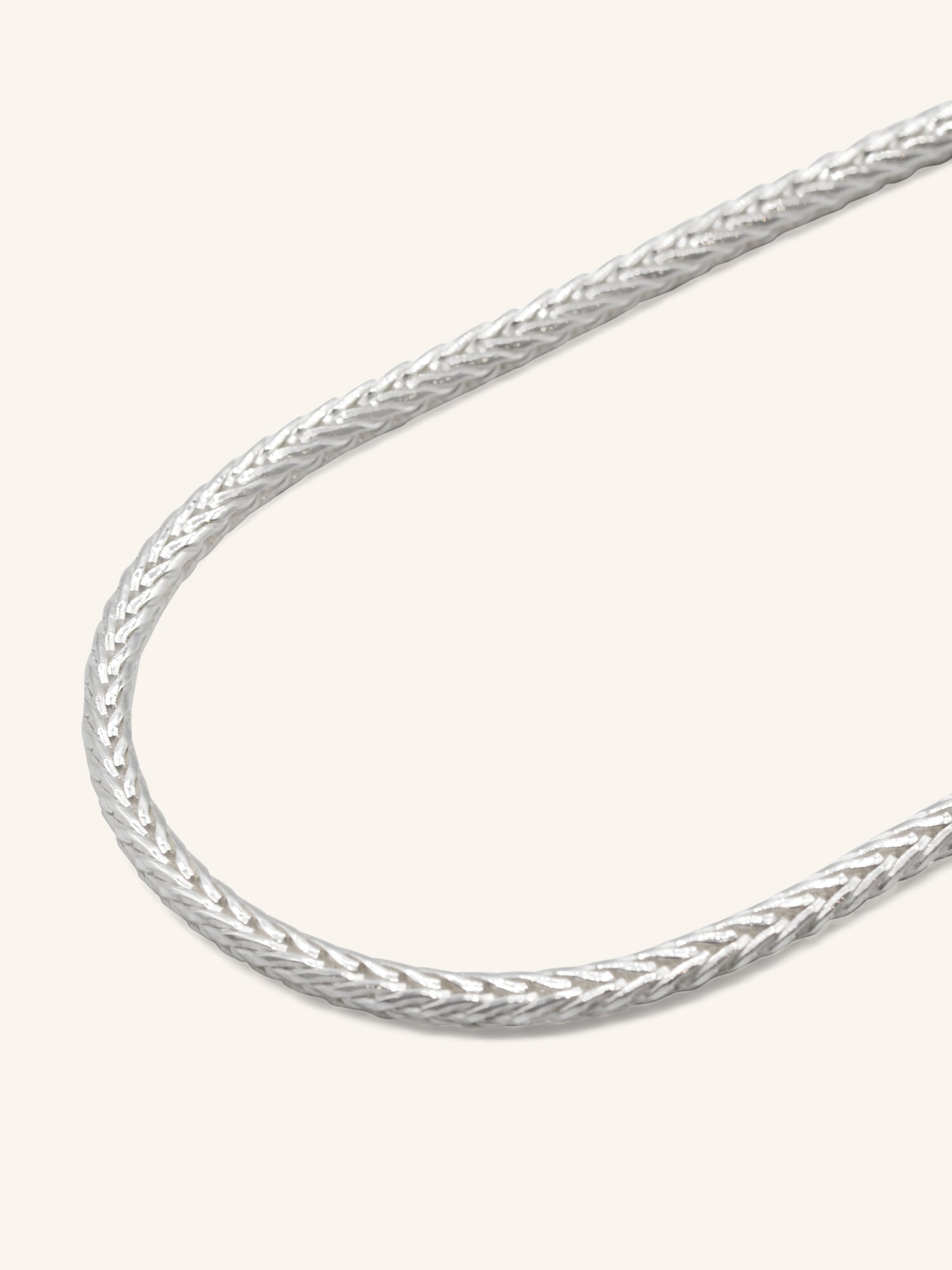 925 Sterling Silver Fox Tail Chain 45cm