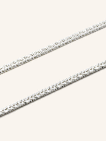 925 Sterling Silver Fox Tail Chain 45cm