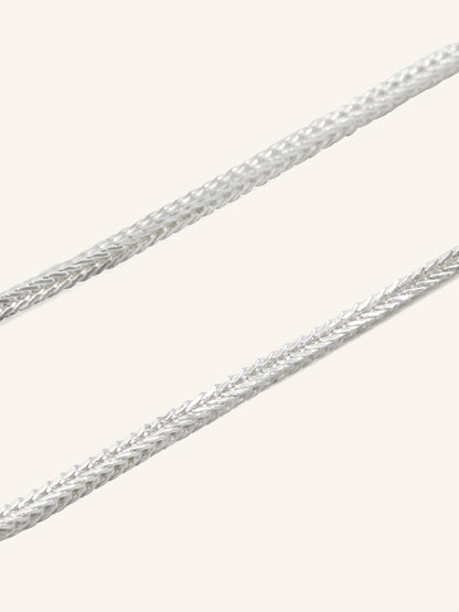 925 Sterling Silver Fox Tail Chain 50cm