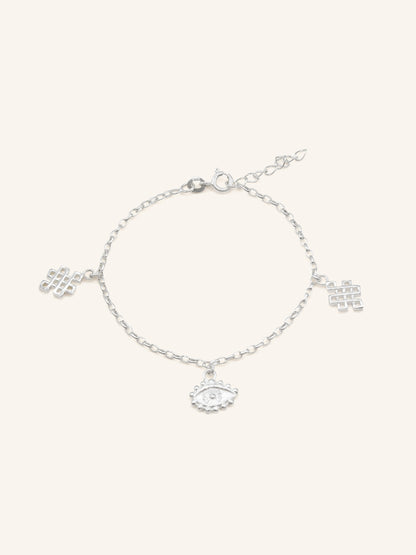 925 Sterling Silver Charms 1 Piece Bracelet
