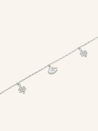 925 Sterling Silver Charms 1 Piece Bracelet