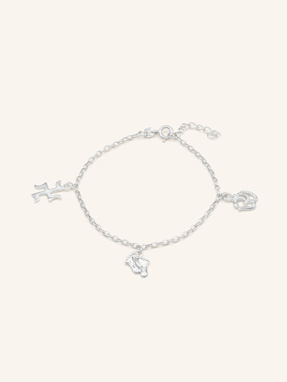 925 Sterling Silver Charms 1 Piece Bracelet
