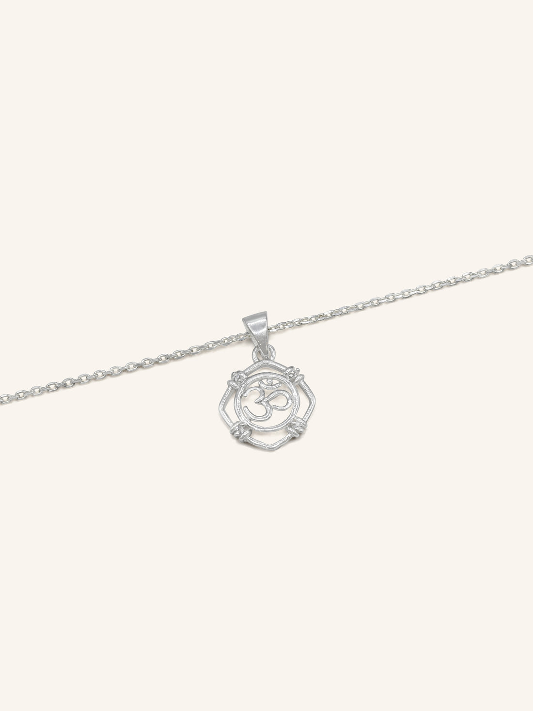 925 Sterling Silver CZ OM Pendant