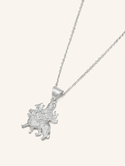 925 Sterling Silver Durga Mata Pendant
