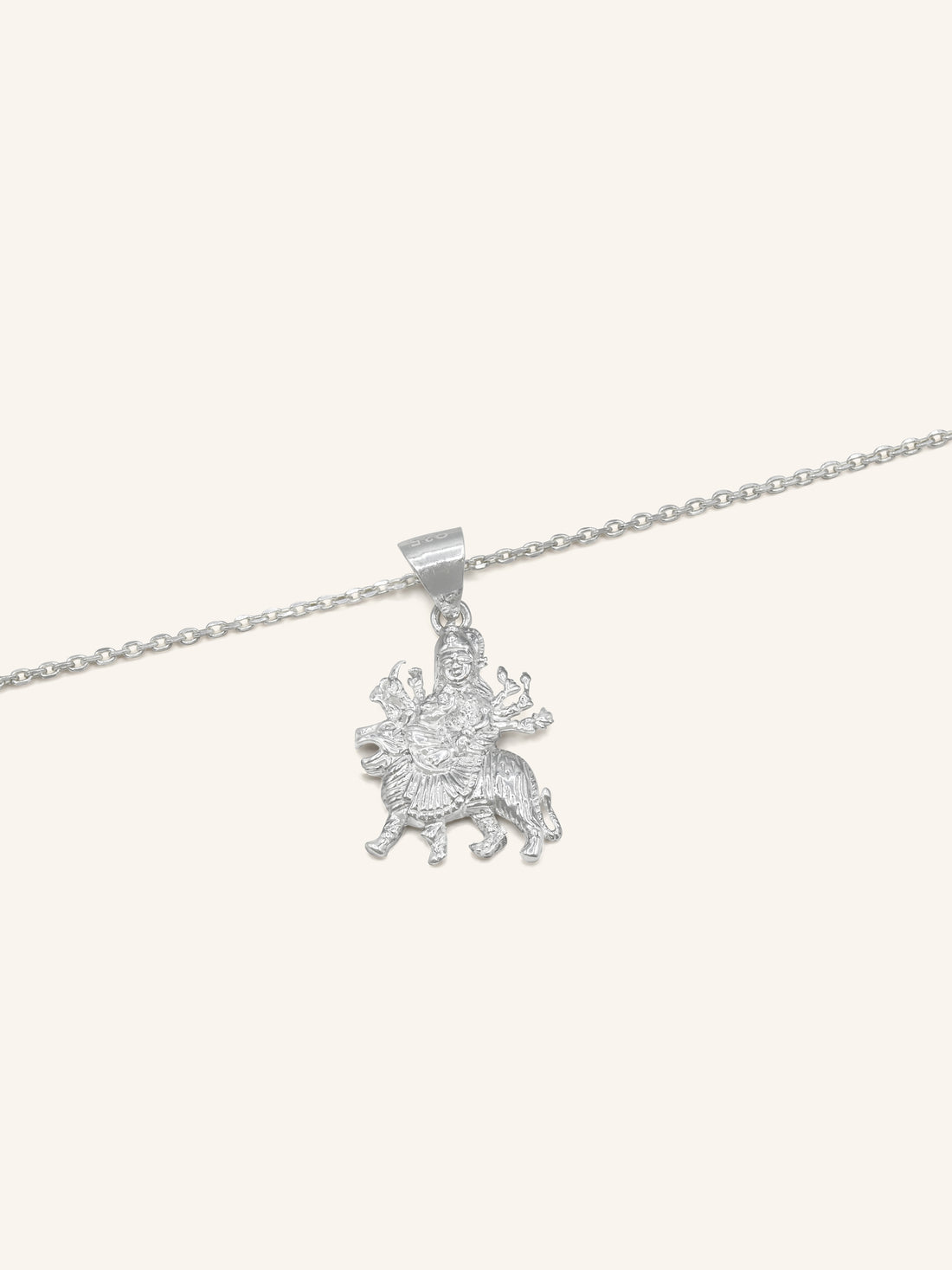 925 Sterling Silver Durga Mata Pendant