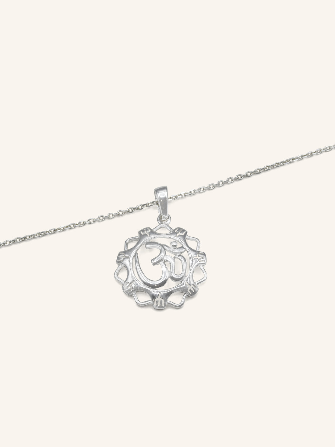 925 Sterling Silver OM Pendant