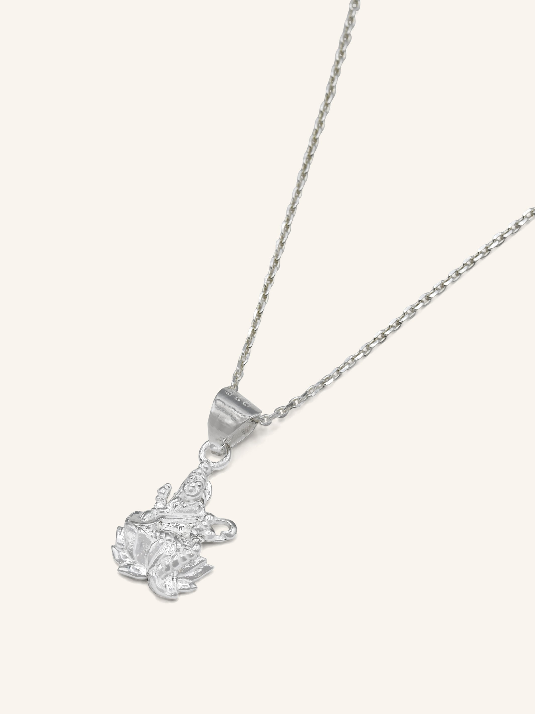 925 Sterling Silver Goddess Saraswati Pendant