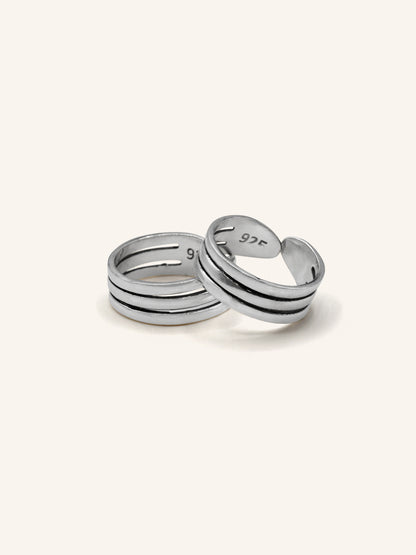 925 Sterling Silver Pair Toe Ring