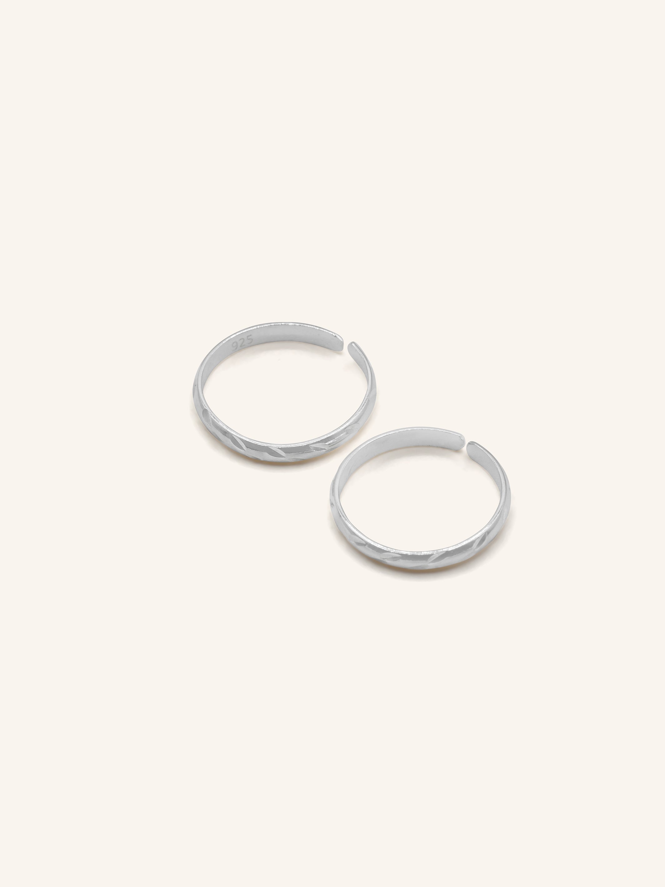 925 Sterling Silver Pair Toe Ring