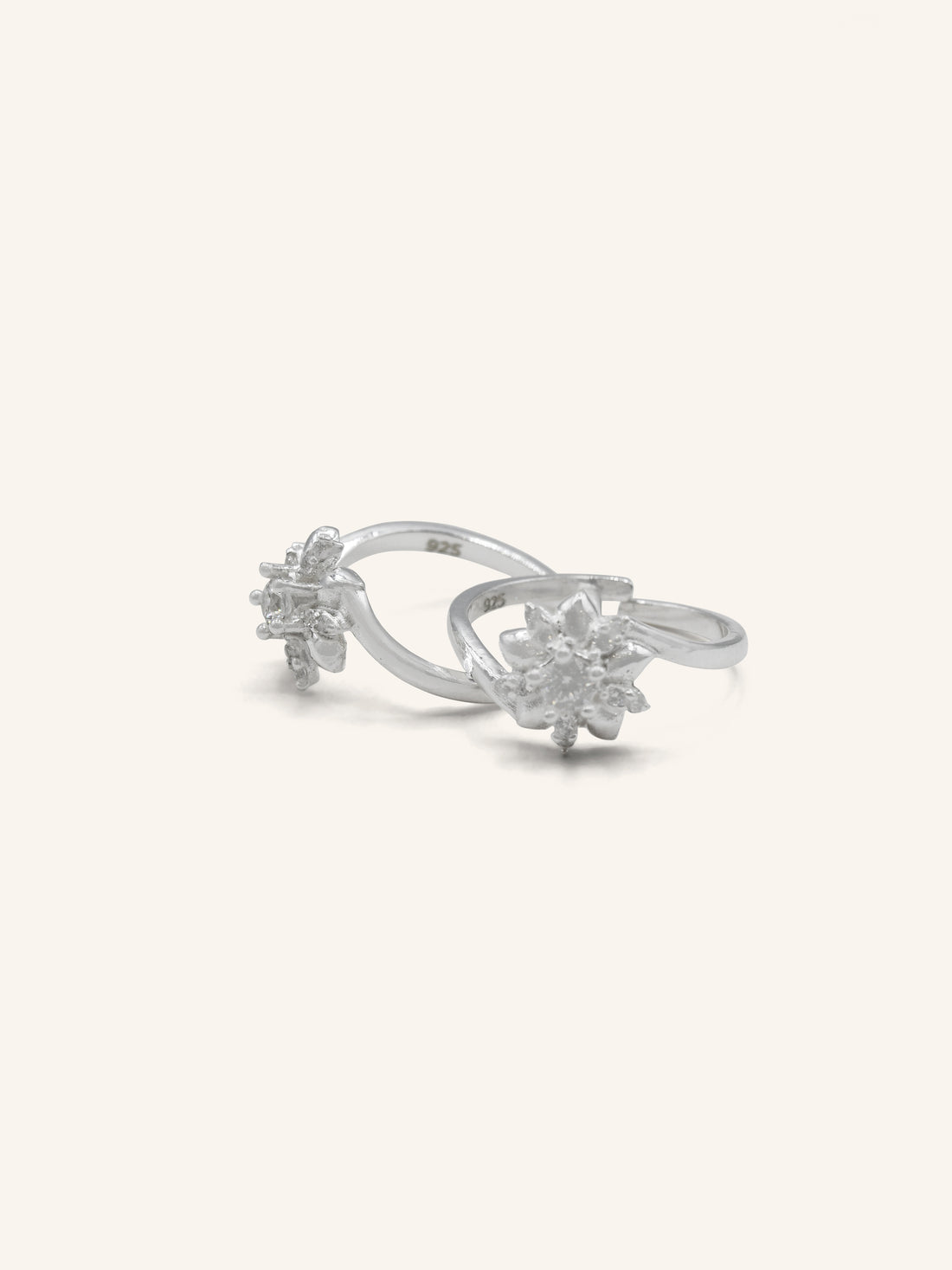 925 Sterling Silver CZ Pair Toe Ring