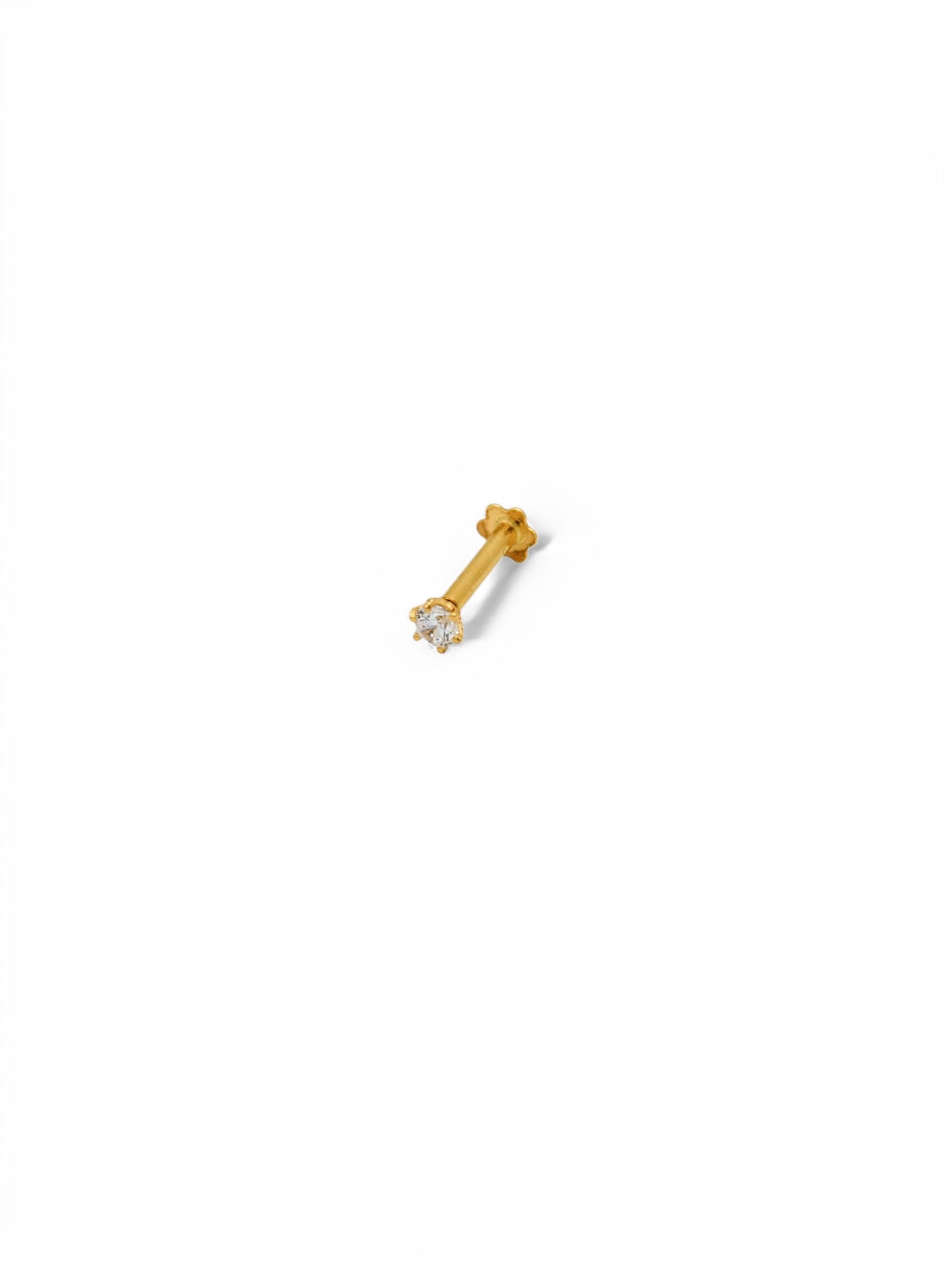 22ct Gold CZ Nosepin - 2mm