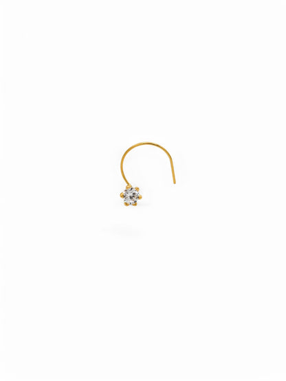 22ct Gold CZ Nose Pin - 2 mm