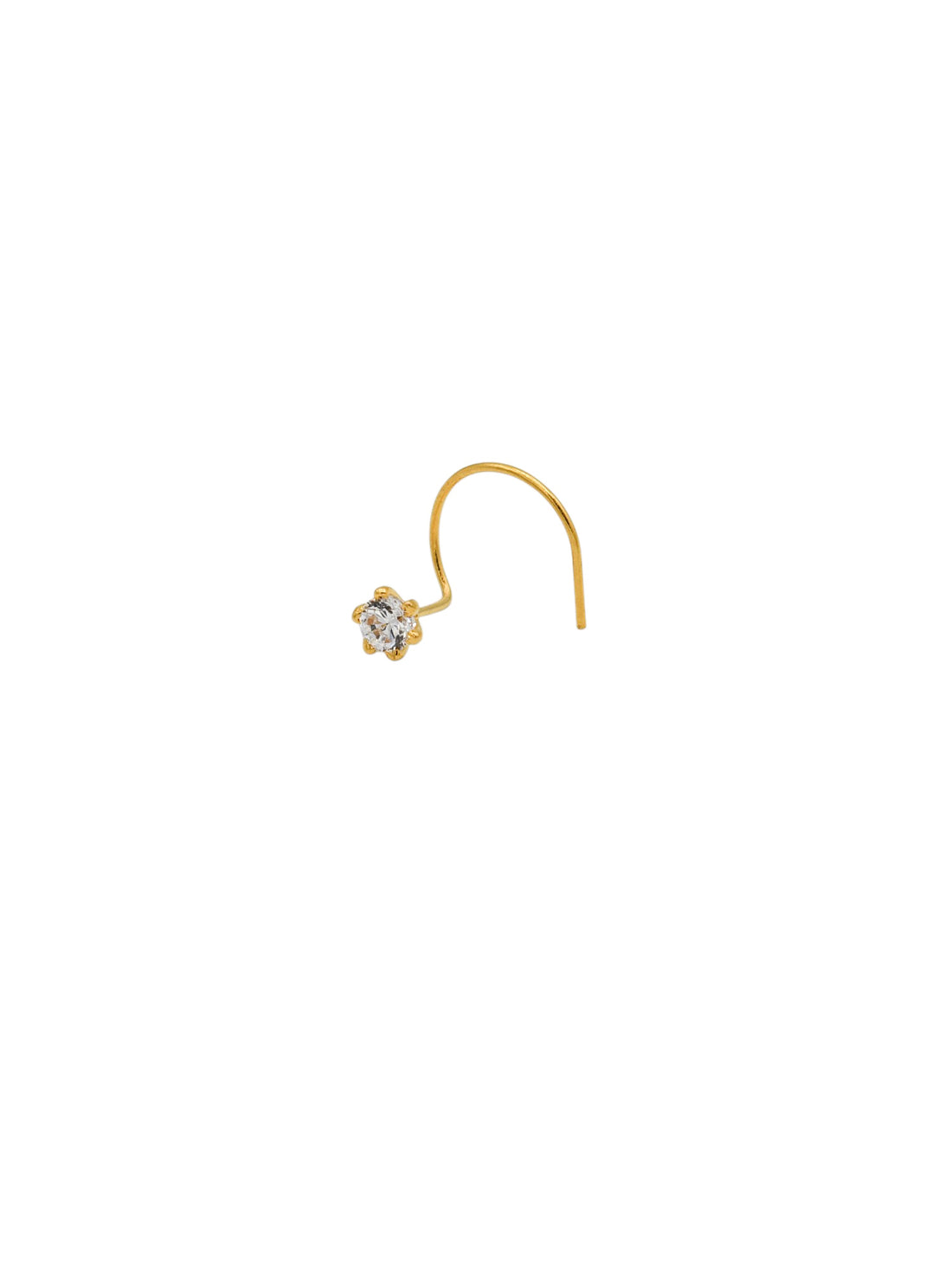 22ct Gold CZ Nose Pin - 3 mm