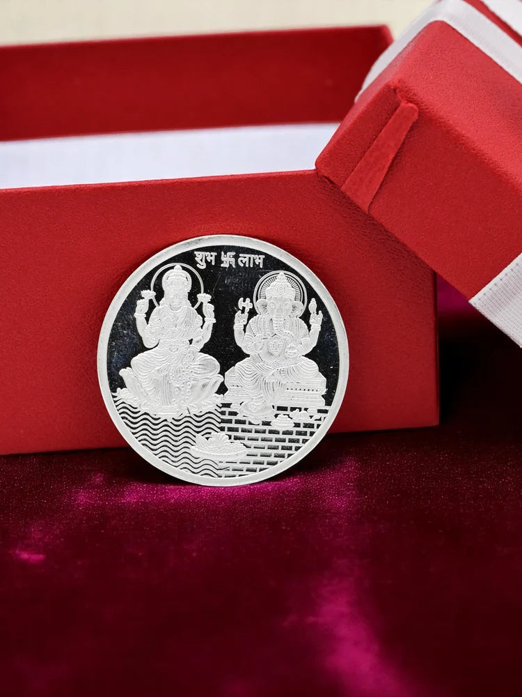 Silver Laxmi Ganesh Coin 20 GMS