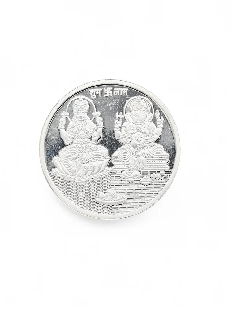 Silver Laxmi Ganesh Coin 20 GMS