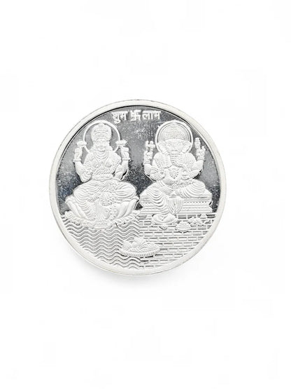 Silver Laxmi Ganesh Coin 20 GMS