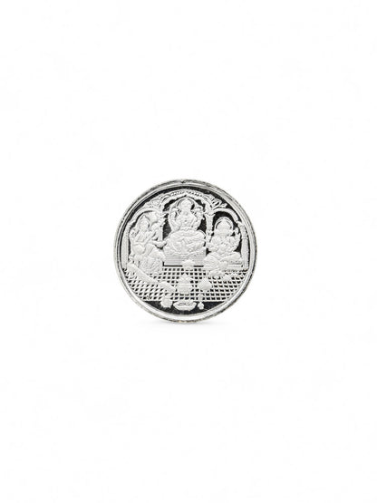 Silver Laxmi Ganesh Saraswati Coin 5 GMS