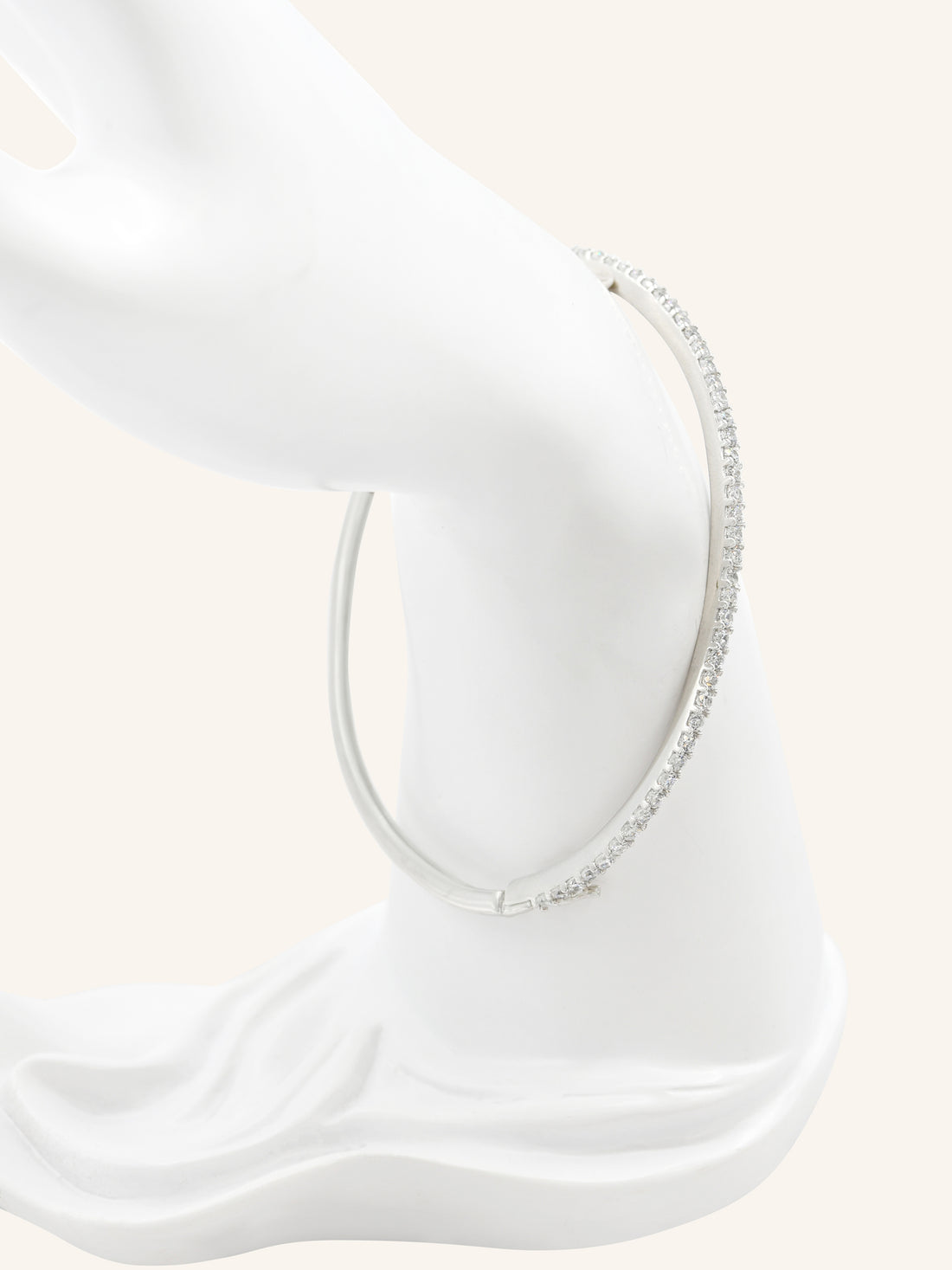 Sterling Silver CZ Clip-on Bangle