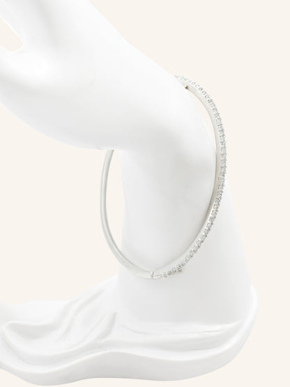 Sterling Silver CZ Clip-on Bangle
